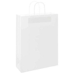 vidaXL Papiertragetaschen 250 Stk mit Henkeln Weiß 32x12x42 cm 4101620