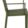 Siena Garden Lane Stapelsessel in Olive: Gartenstuhl aus recycelbarem Material mit Armlehnen.