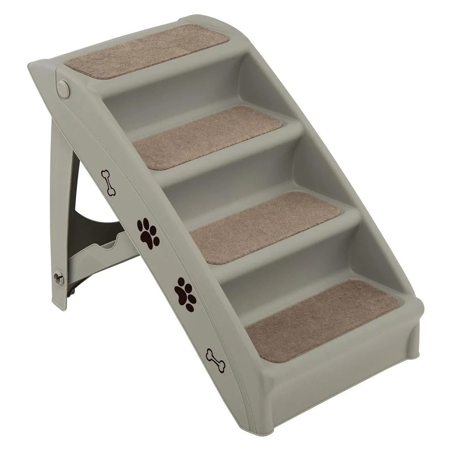 Costway 4-Stufige Haustiertreppe Hunderampe Tragbar Tiertreppe Grau günstig online kaufen