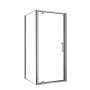 AICA Duschkabine mit Pendeltür, 5mm Sicherheitsglas und mattgrauem Aluminiumrahmen. Duschabtrennung mit Seitewand.