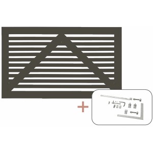 Umbragraues Nadelholz Gartentor Tokyo, 150x90cm, mit Beschlägen für die Selbstmontage.