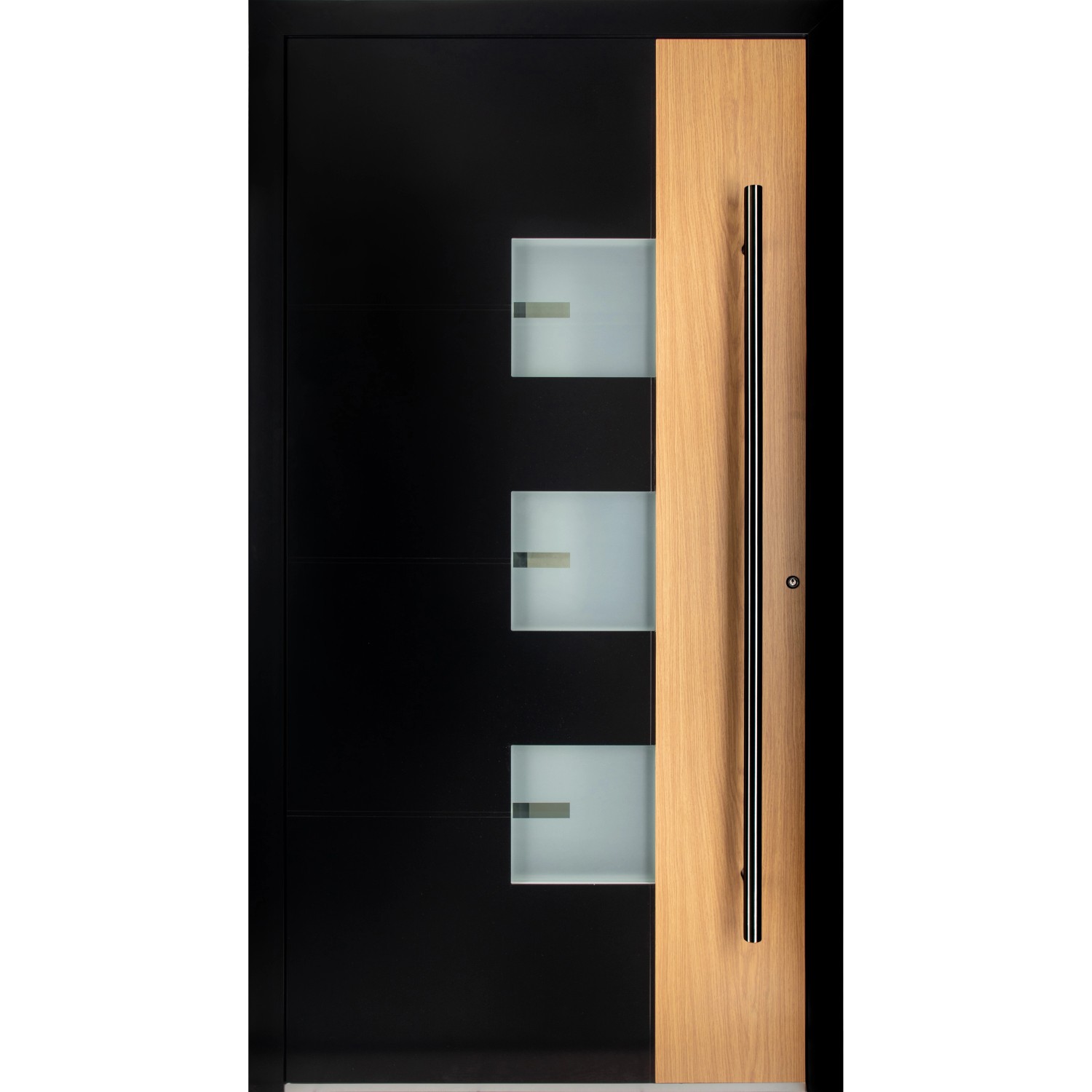 Moderno Haustür M330P Bicolor Wood Schwarz-Braun 100 cm x 210 cm DIN R günstig online kaufen