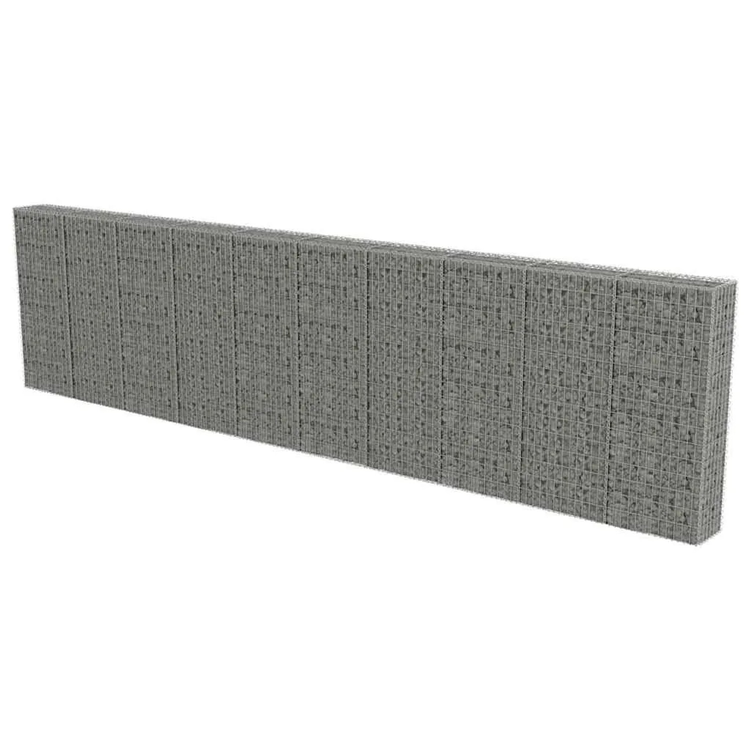 vidaXL Gabionenwand mit Abdeckung Verzinkter Stahl 600x30x150 cm 143585 günstig online kaufen