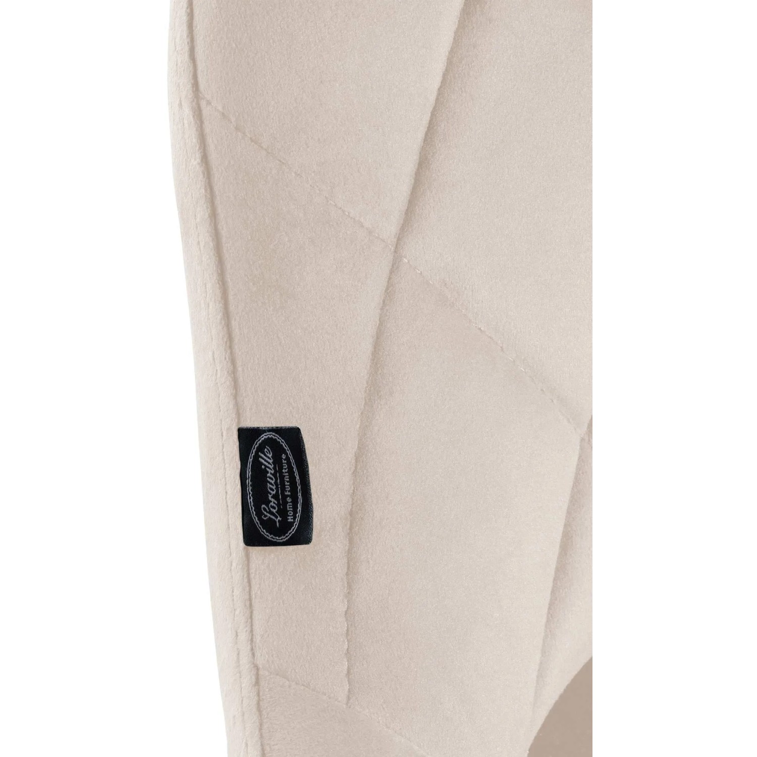Cremefarbener Samtbezug des Barhockers Lazio mit eleganten Ziernähten.