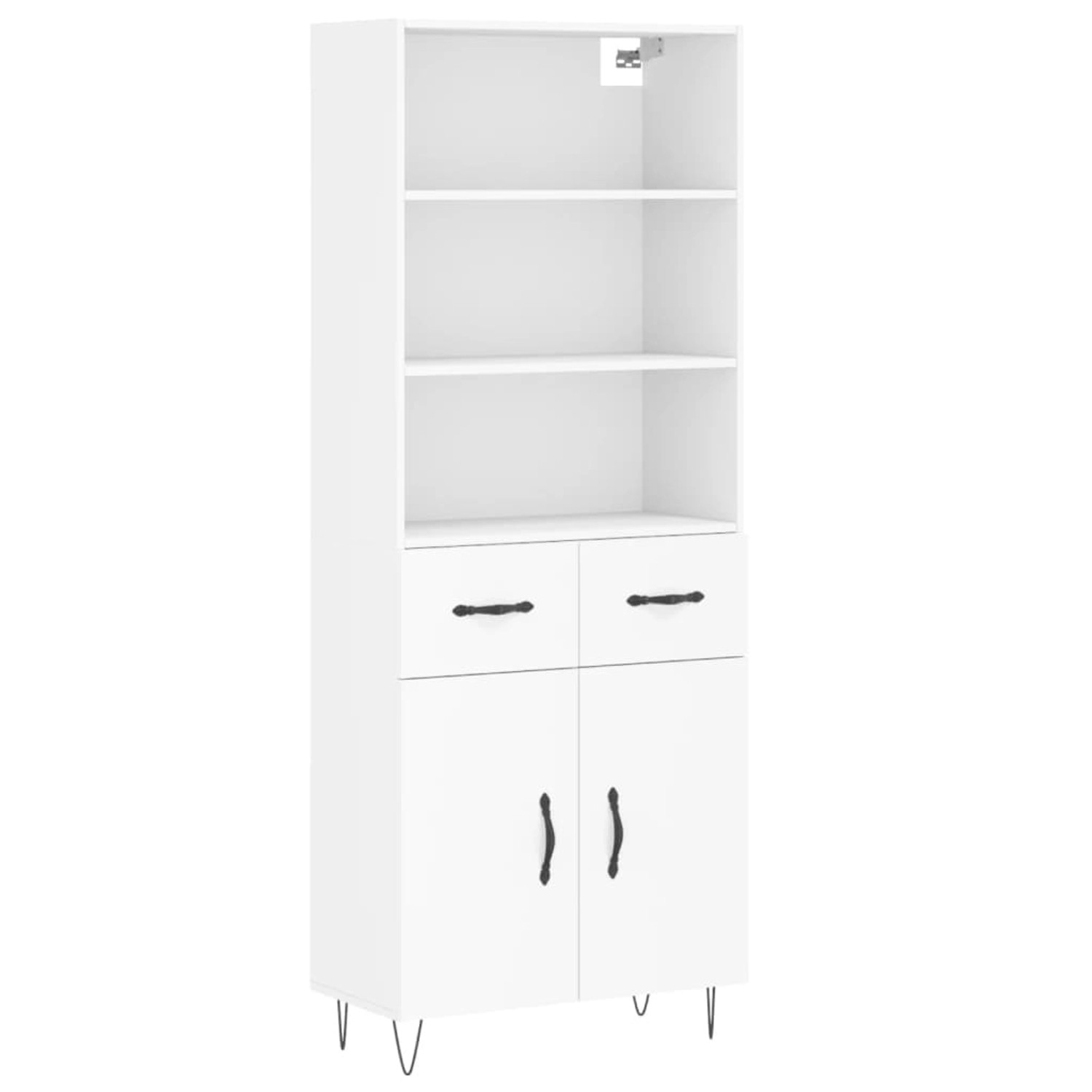 vidaXL Highboard Weiß 69,5x34x180 cm Holzwerkstoff 3200545