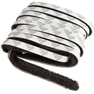 Windhager Dichtungsbürste, 2m, selbstklebend, schwarz, für Fliegengitter & Insektenschutzrahmen.