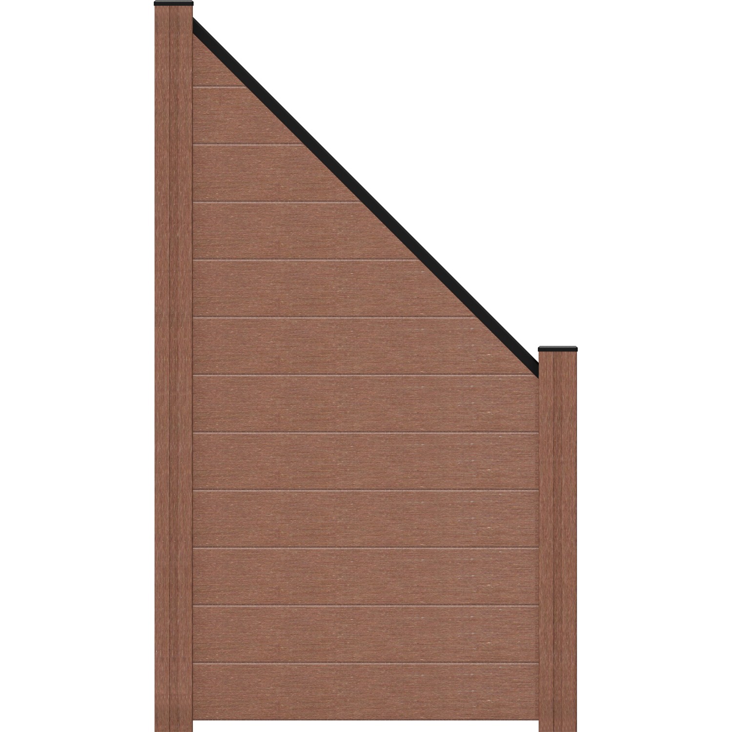 GroJa Steckzaun Solid Abgeschrägt 90 cm x 180/90 cm x 1,9 cm Terra