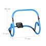 Relaxdays Bauchtrainer AB Roller, blaues Aluminiumgestell mit Nackenstütze und Griffen.