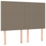 Boxspringbett Taupe (140x200 cm) mit Stoffbezug und Kopfteil.