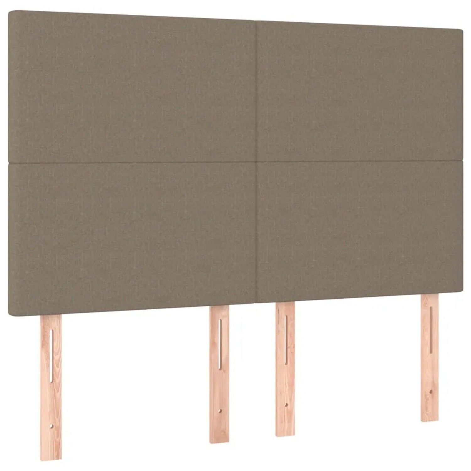 Boxspringbett Taupe (140x200 cm) mit Stoffbezug und Kopfteil.