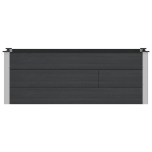Schwarzes vidaXL Hochbeet aus WPC-Platten mit Aluminiumrahmen. Robust, wetter- und rostbeständig.