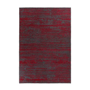 MeGusta Kurzflor Teppich Cristina, 120x170 cm, rot-grau, im modernen Used-Look.