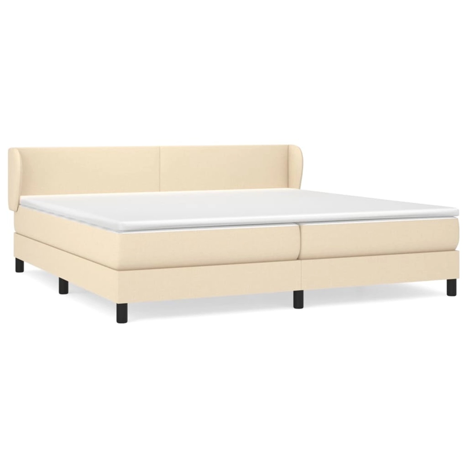 vidaXL Boxspringbett Boxspringbett mit Matratze Creme 200x200 cm Stoff Bett günstig online kaufen