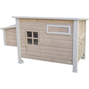 Kerbl Hühnerstall Emma aus Holz mit Legenestern und Fenster für variable Luftzirkulation.