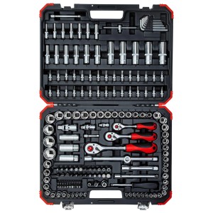 Gedore Steckschlüssel-Satz R45603172, 172-teilig im Koffer, Werkzeug-Set für verschiedene Antriebsgrößen.