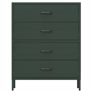 Jan Nowak Schubladenkommode CARLA, flaschengrün, mit 4 Schubladen. Wohnzimmerschrank.