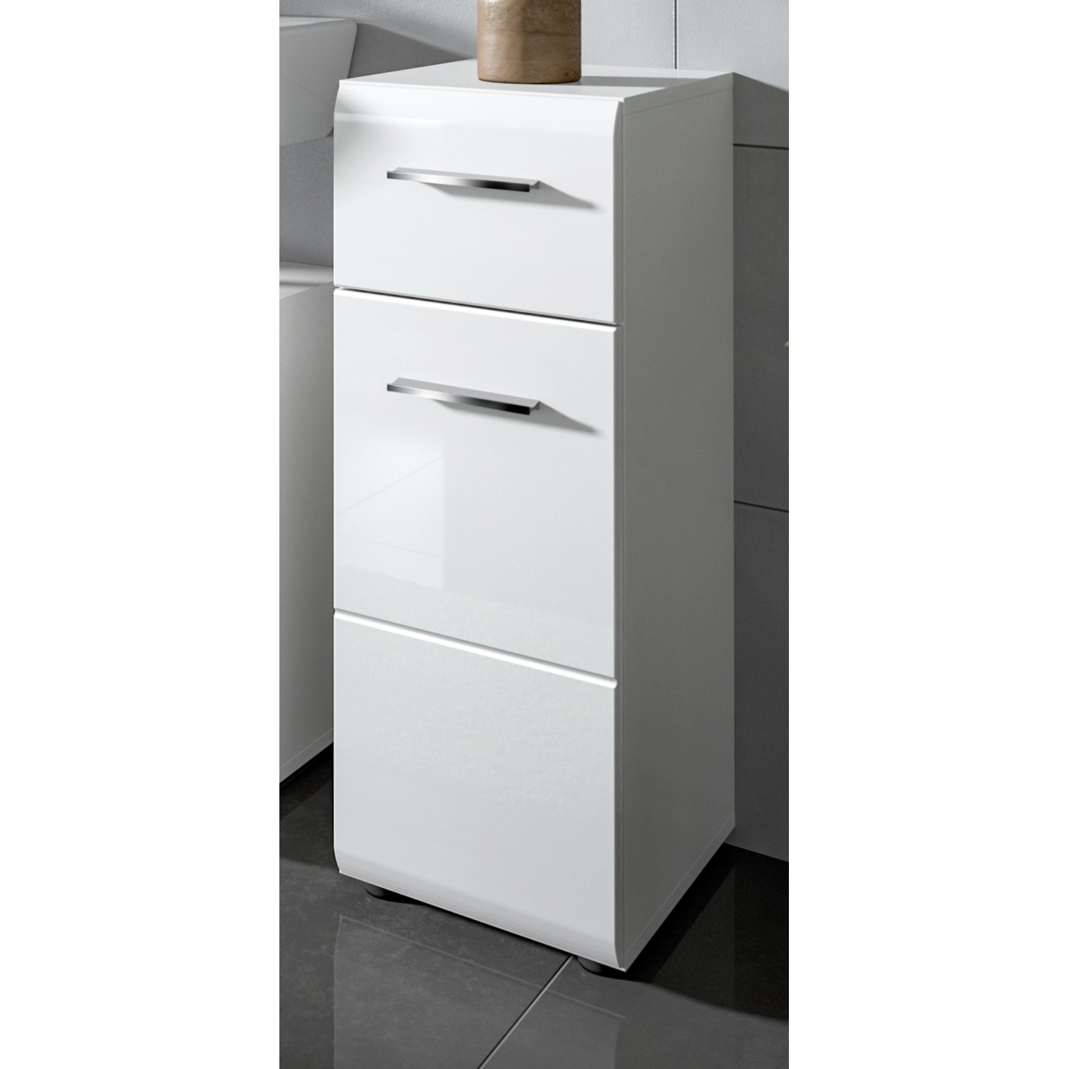 Inn.Furn Badezimmer Kommode in Weiß Hochglanz 30 x 80 cm Cover günstig online kaufen