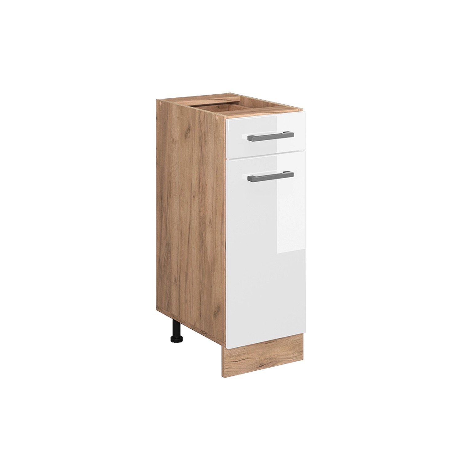 Vicco Küchenunterschrank R-Line Weiß Hochglanz/Goldkraft Eiche 30 cm ohne A günstig online kaufen