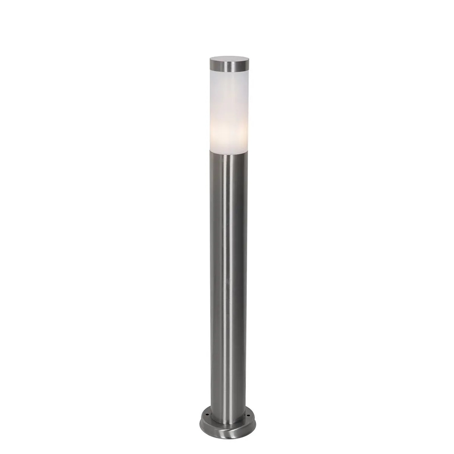 QAZQA Moderne Außen-Mastleuchte Stahl mit Opal 80 cm IP44 Rox