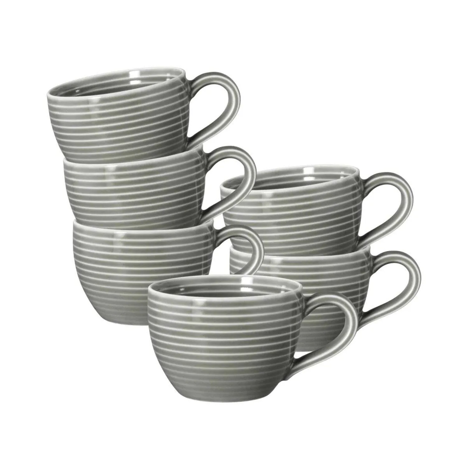 Seltmann Weiden Beat Color Glaze Espressotasse 0,11, 6er Set Perlgrau
