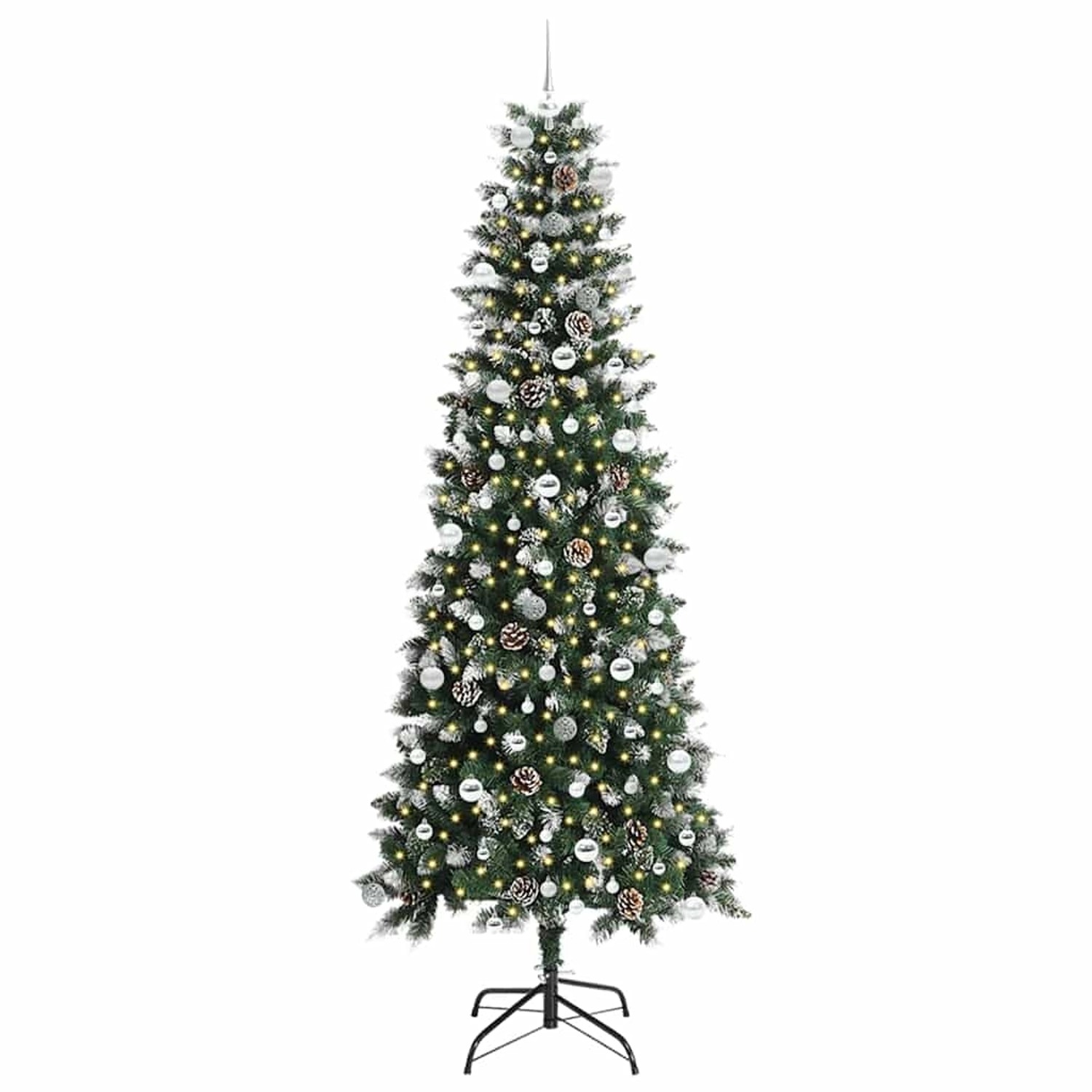 vidaXL Künstlicher Weihnachtsbaum mit 300 LEDs Grün 96 x 96 x 240 cm 3395849