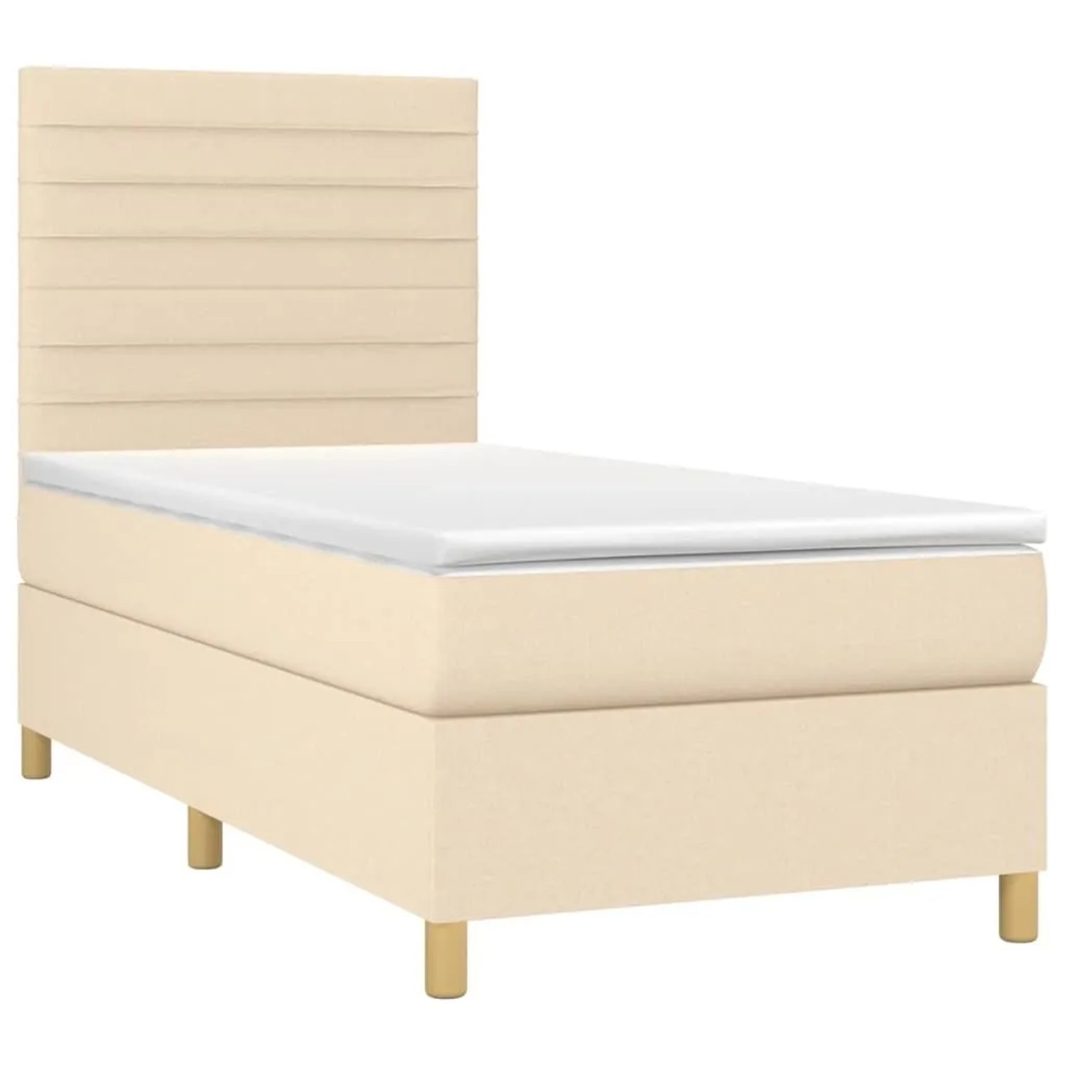 vidaXL Boxspringbett mit Matratze Creme 90x200 cm Stoff 3142390 günstig online kaufen