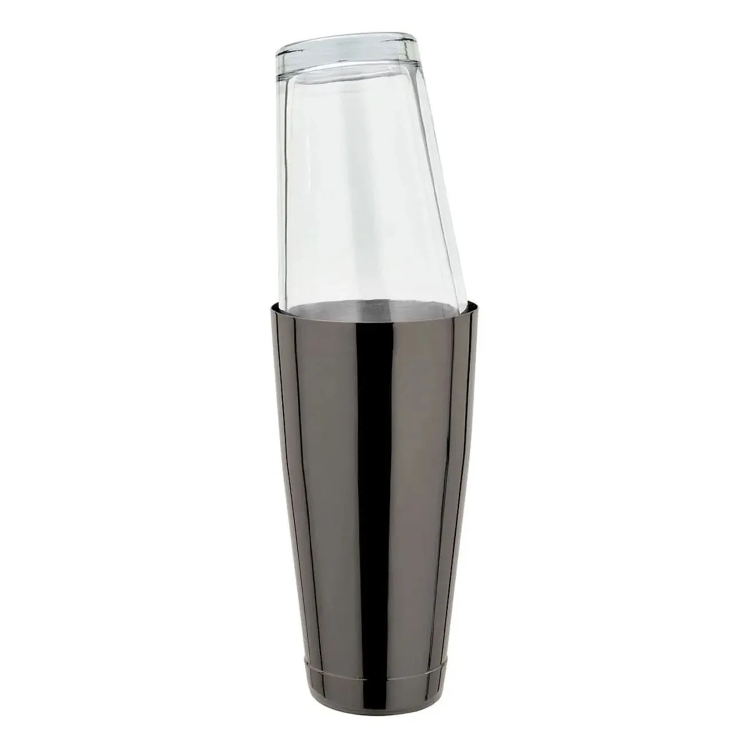 Ich-Zapfe Boston Shaker Edelstahl Gunmetal Schwarz 28 Oz mit Mixing Glas