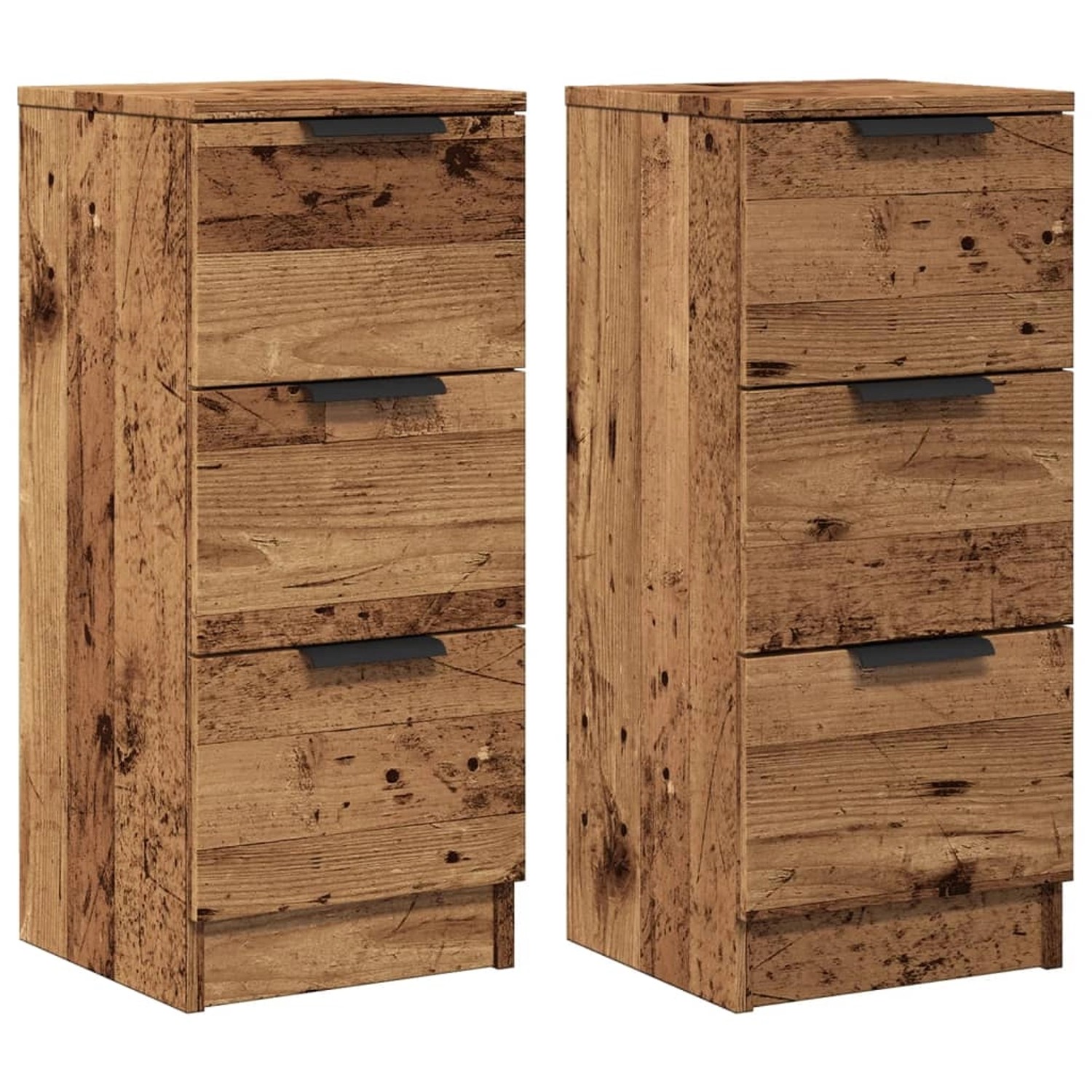 vidaXL Sideboards 2 Stk Altholz-Optik 30x30x70 cm Holzwerkstoff 856956 günstig online kaufen