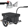 Juskys Fahrradanhänger mit 90L Wanne und Kupplung, schwarz. Ideal für Lasten bis 40kg.