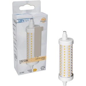LED-Leuchtstofflampe R7s, 12,5W, warmweiß, dimmbar. Kompakte Bauform für Decken- und Wandleuchten.