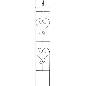Schwarzes Rank-Spalier Herz, 120 cm hoch, aus Stahl für Kletterpflanzen im Garten.