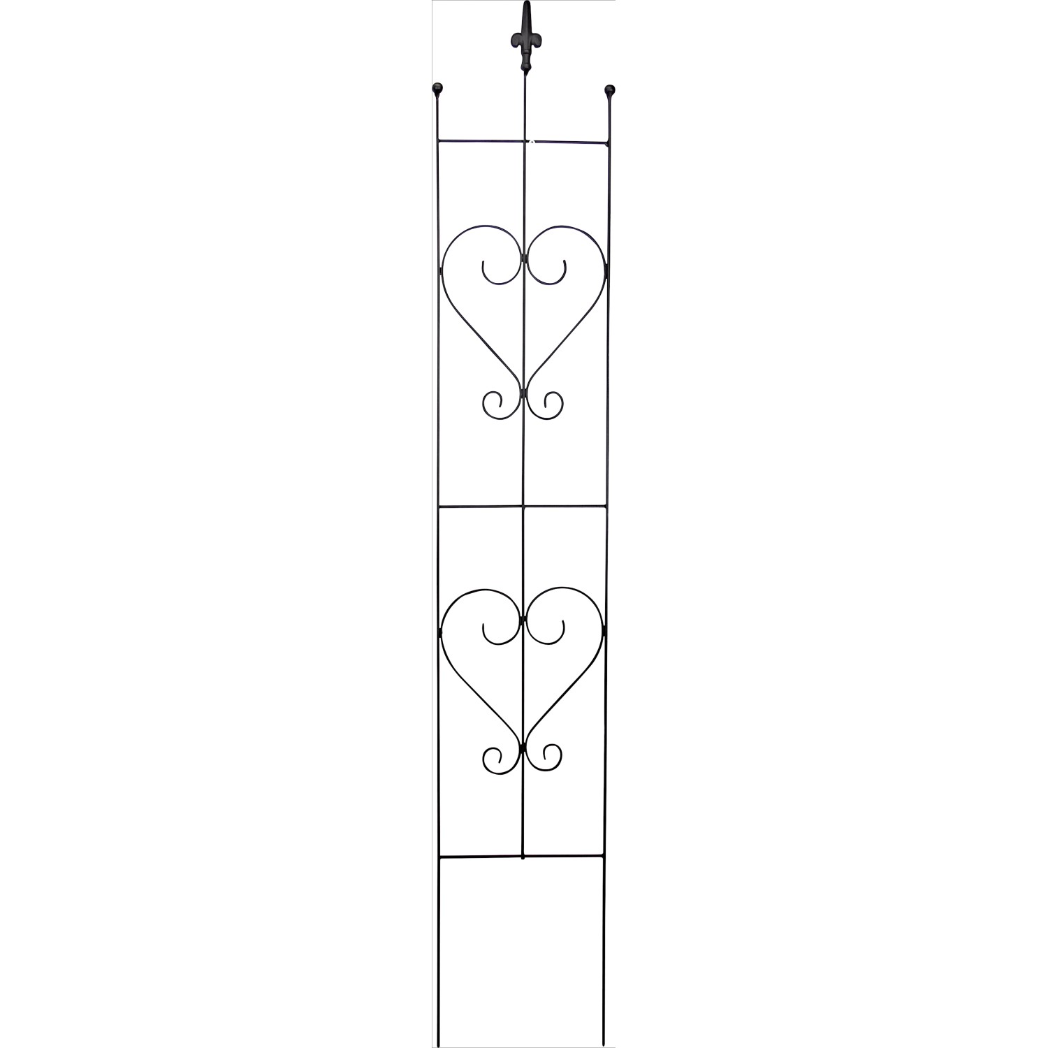 Rank-Spalier Herz 120 cm x 20 cm x 0,4 cm Schwarz
