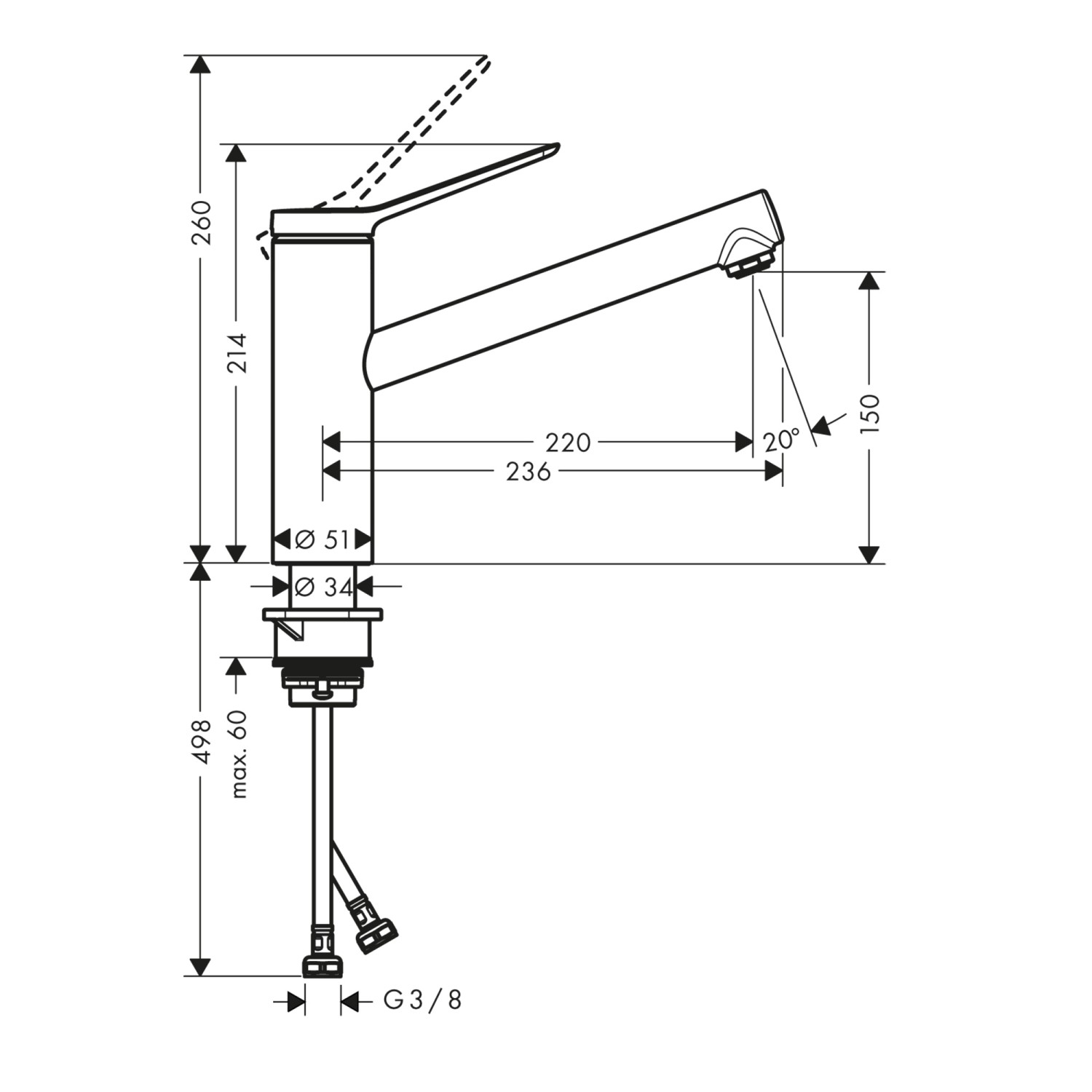 Hansgrohe Küchenarmatur Zesis M33 150 1jet Chrom bei OBI 