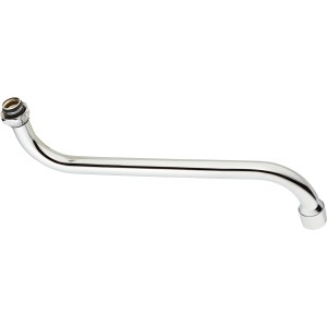 Verchromter S-Auslauf (18,6 mm) für Auslaufventile, 250 mm lang.