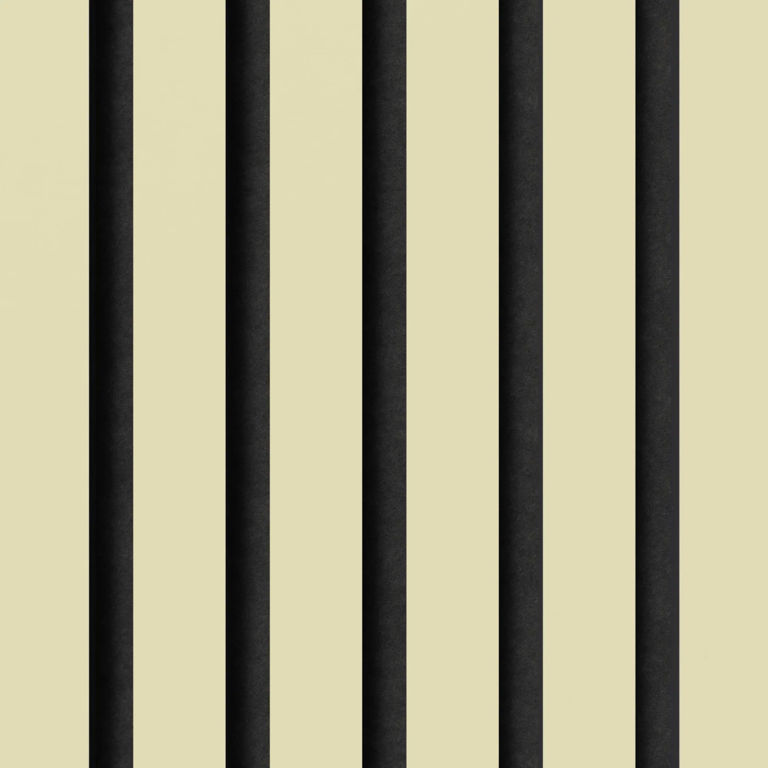 Akustikpaneel-Muster Linoleum Pearl: Wandpaneel mit schwarzen Streifen auf hellem Grund.