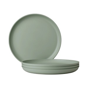 Mepal Silueta Frühstücksteller 4er Set in Nordic Sage. Geschirr aus PET, stapelbar.