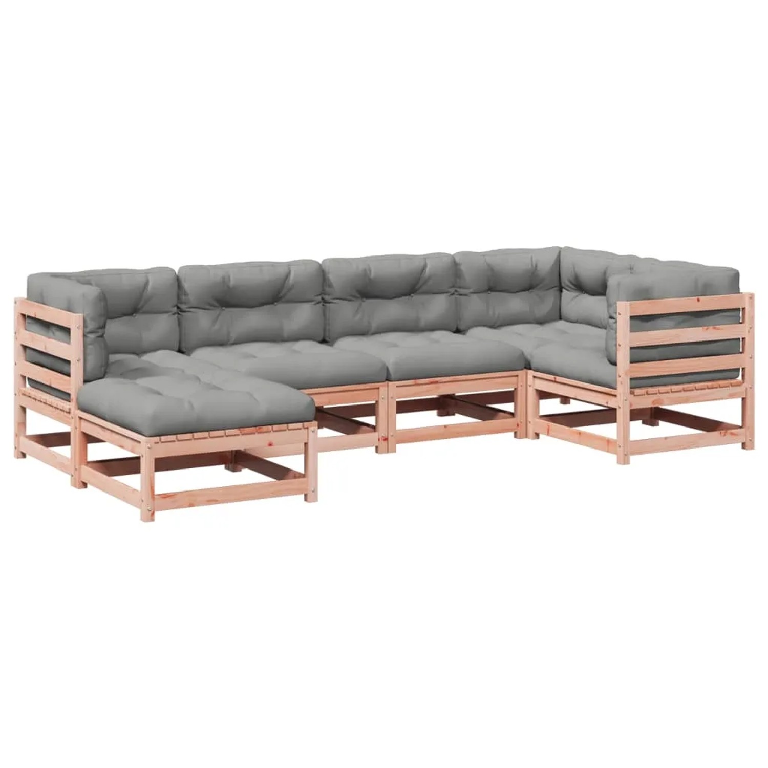 vidaXL 6-Tlg Garten-Sofagarnitur mit Kissen Massivholz Douglasie 3299525