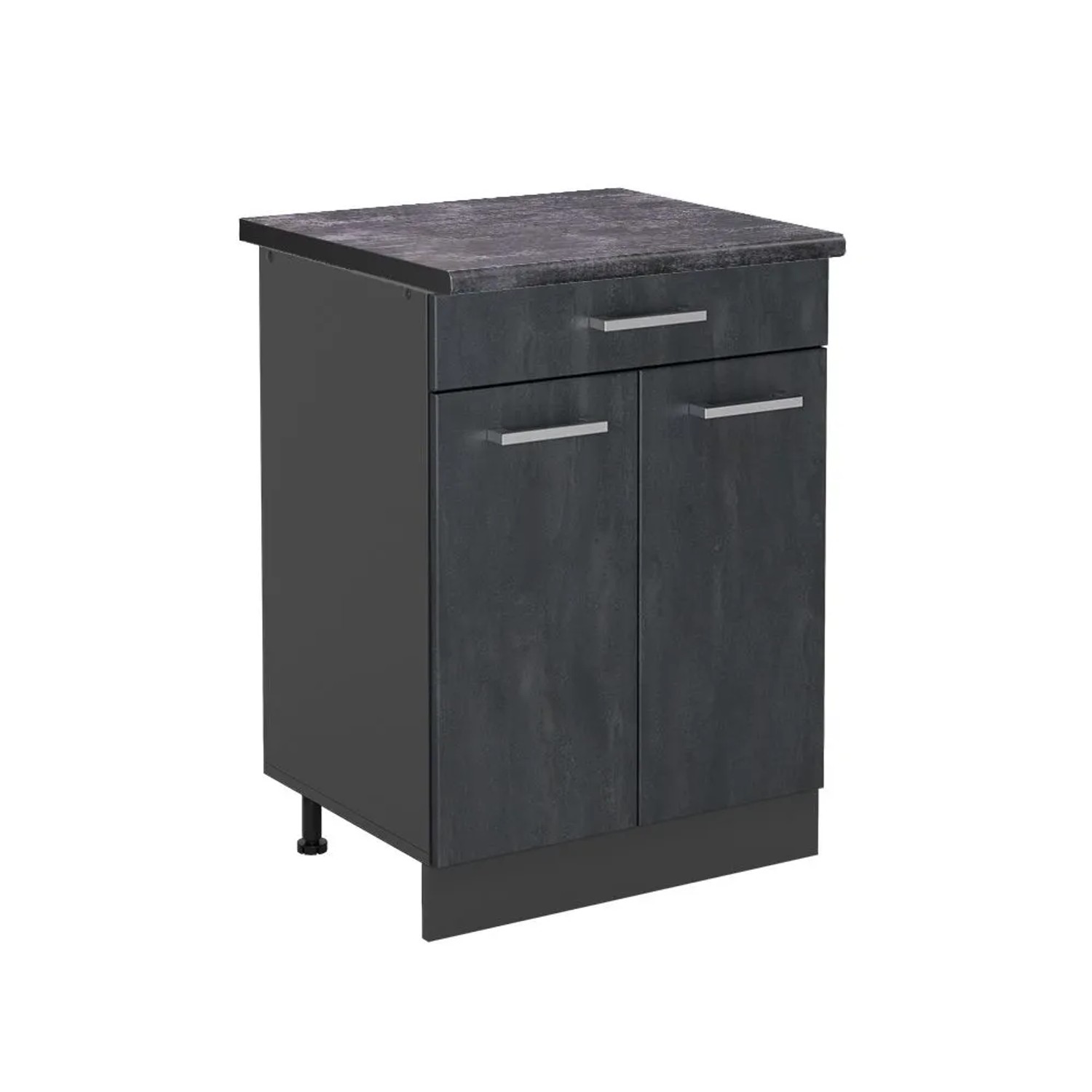 Vicco Küchenunterschrank R-Line Schwarz Beton Anthrazit 80 cm AP Anthrazit