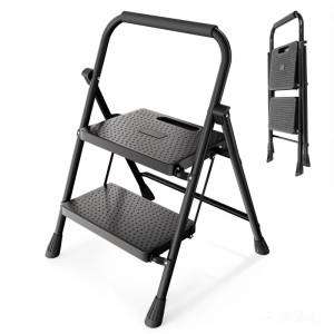 Sekey Klapptritt 2 Stufen Faltbar 36 cm Trittstufen Anti Rutsch bis 150 kg Haushaltsleiter