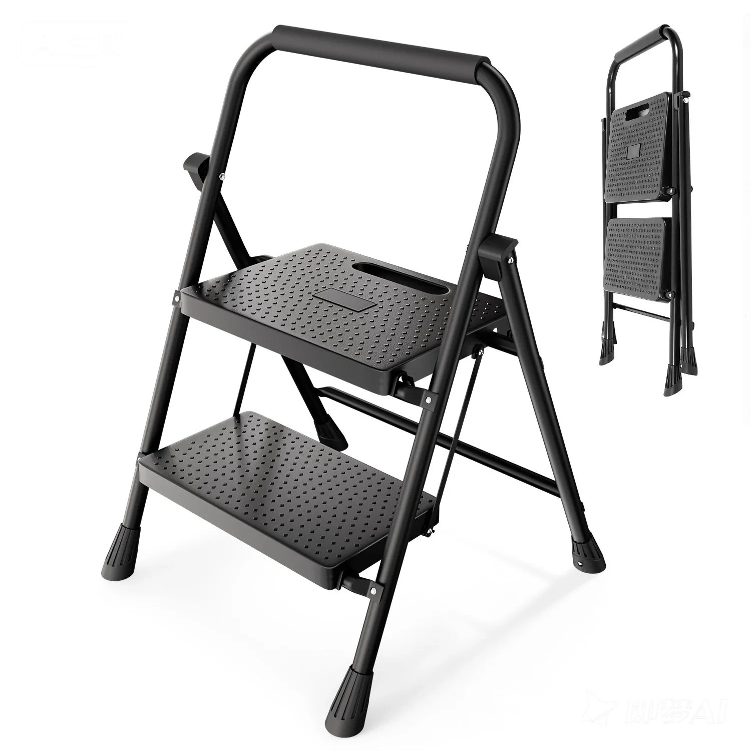 Sekey Klapptritt 2 Stufen Faltbar 36 cm Trittstufen Anti Rutsch bis 150 kg Haushaltsleiter