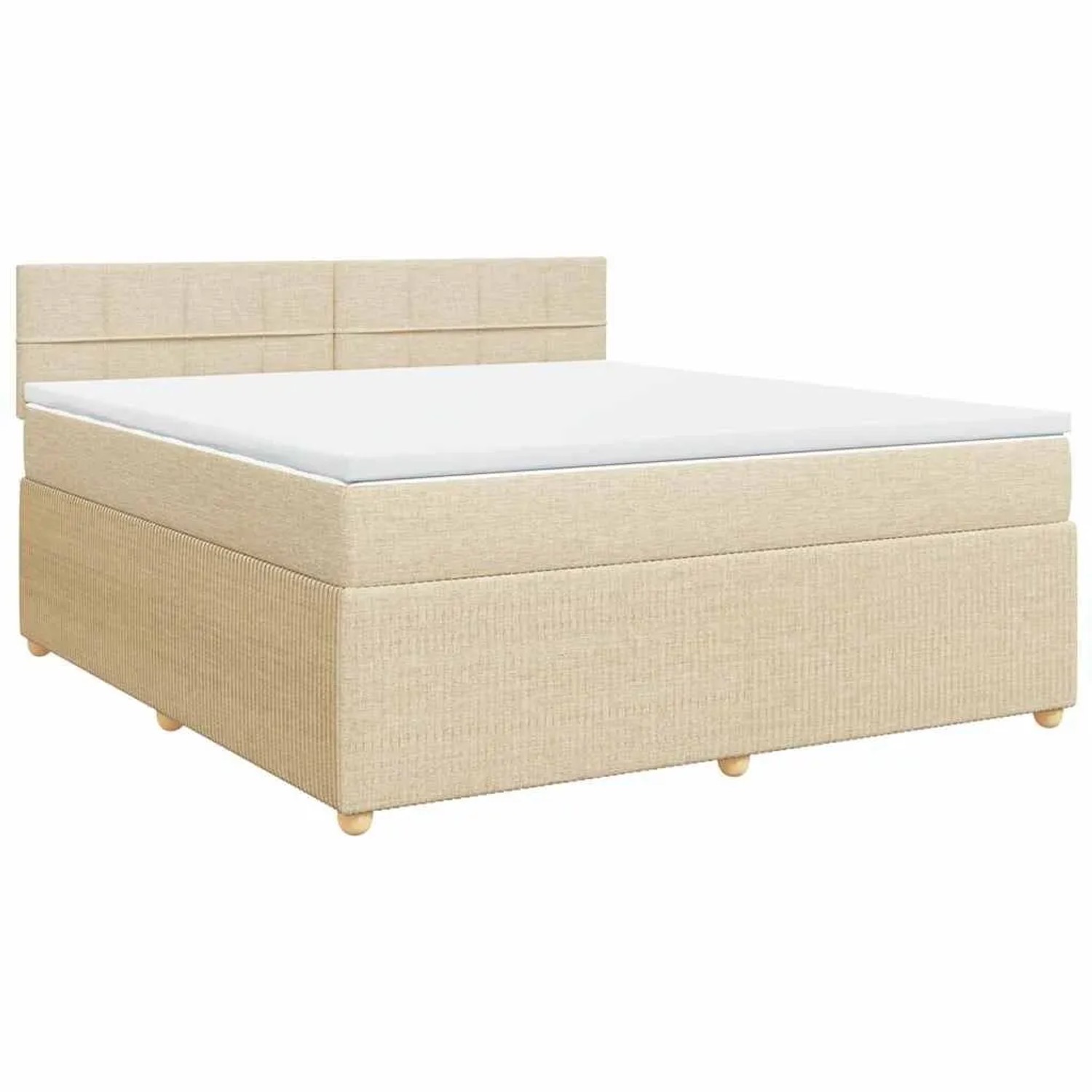 vidaXL Boxspringbett mit Matratze Creme 180x200 cm Stoff 3287540