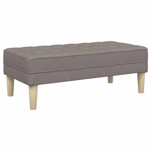 Taupefarbene vidaXL Schuhbank aus Stoff mit Holzfüßen, 113x57x39 cm.