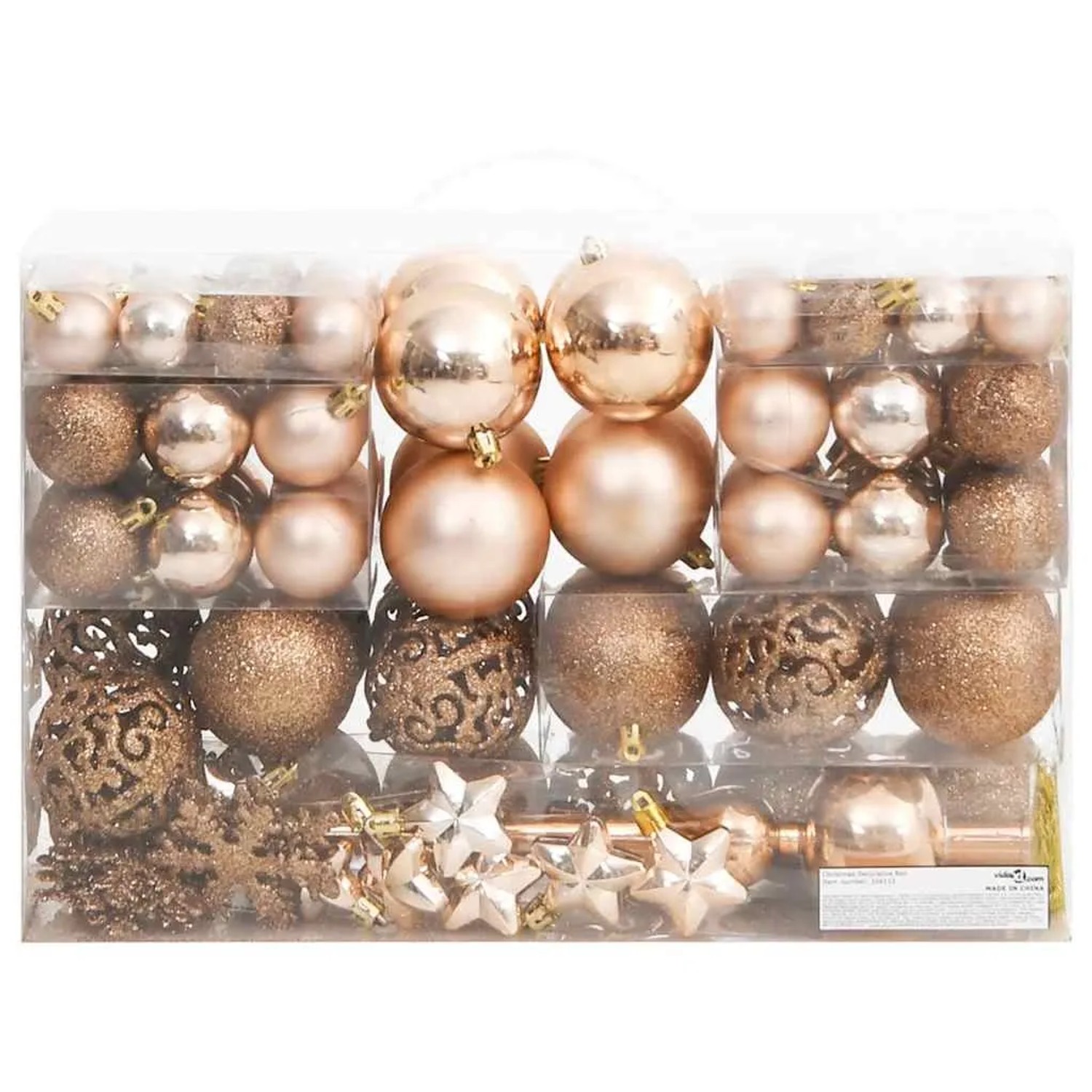 vidaXL 111-Tlg Weihnachtskugel-Set Rosegold Polystyrol 356112