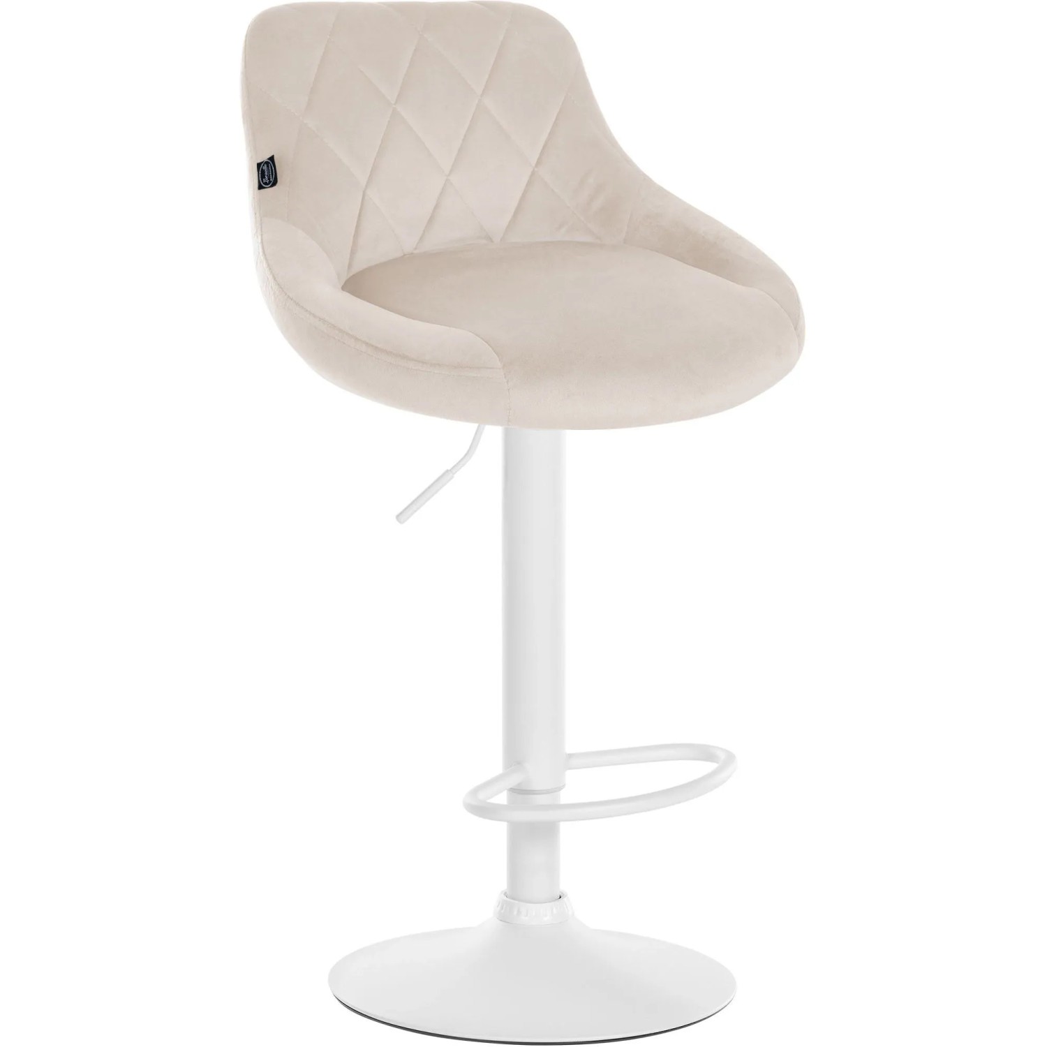 CLP Barhocker Lazio Samt Creme/Weiß