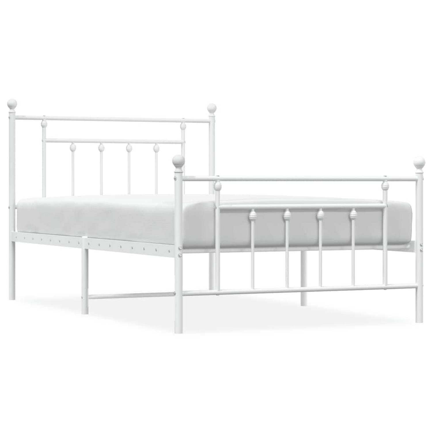 vidaXL Bettgestell mit Kopf- und Fußteil Metall Weiß 107x203 cm Modell 1518 günstig online kaufen
