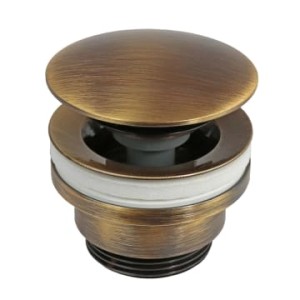 Kronenbach Pop Up Ablaufventil, rund und kurz, in Old Bronze für Waschbecken.