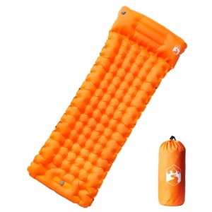 vidaXL Selbstaufblasende Isomatte mit Kissen Orange 4007095