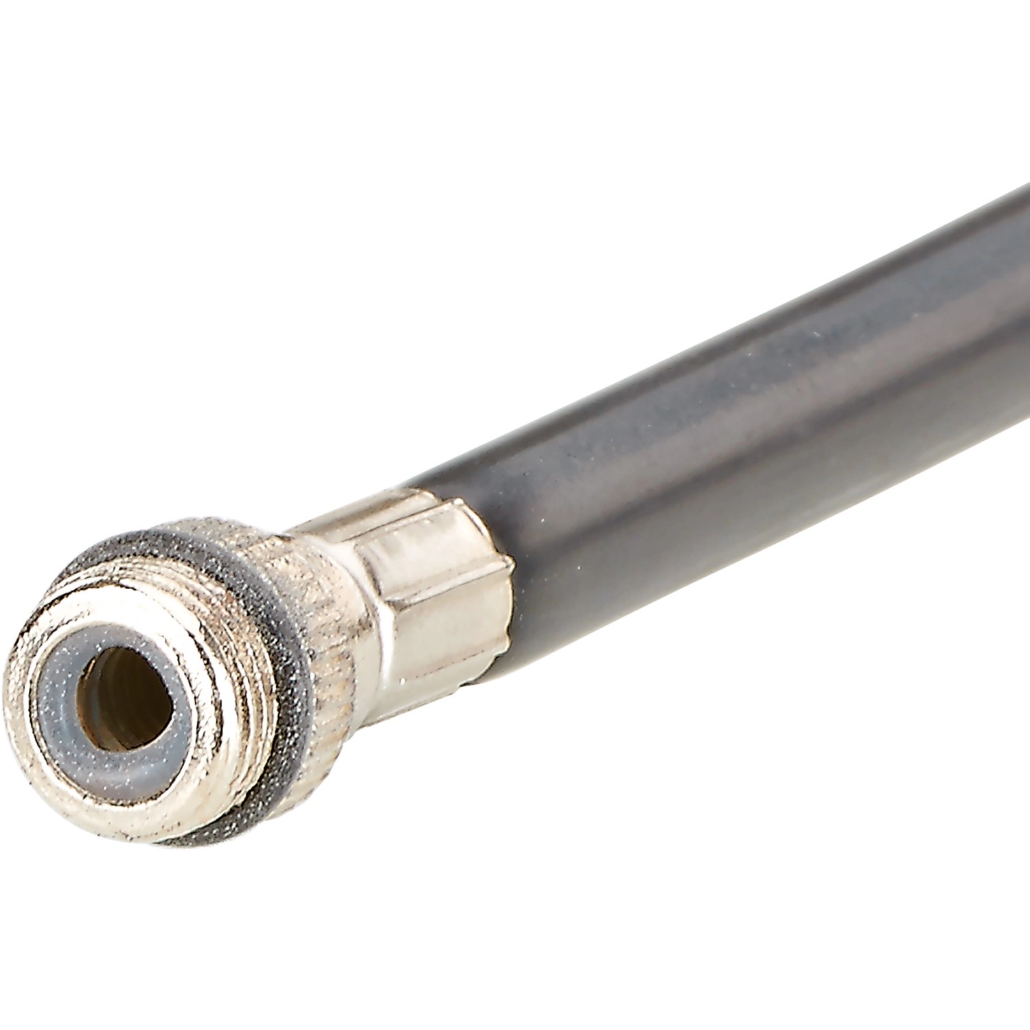 Detailaufnahme: Prophete Mini-Luftpumpe für Fahrradreifen, Ventilkopf.