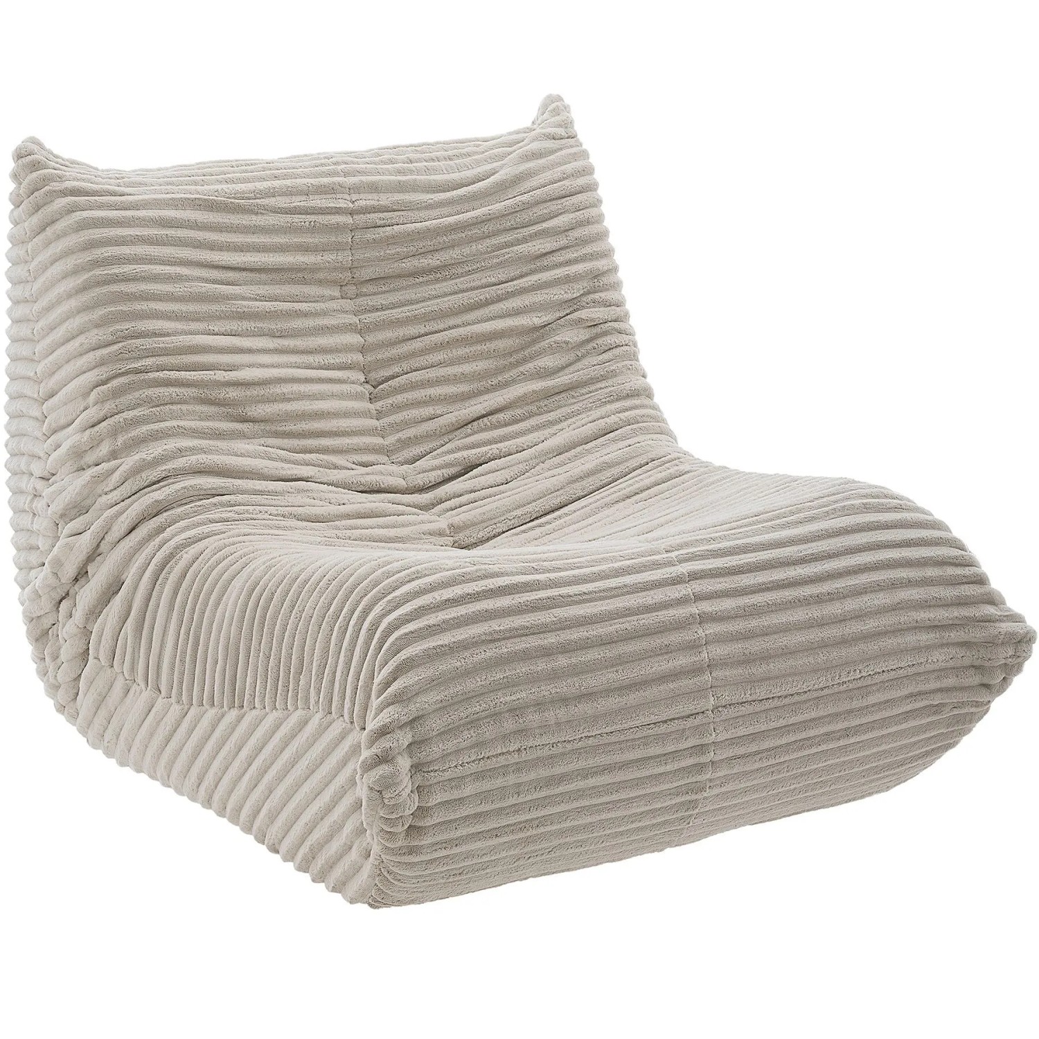 Tectake Relaxsessel Logo Mit Samtcord Bezug Boneless  Hochdichter Premiumschaumstoff  100 x 95 x 75 cm Samtcord Beige