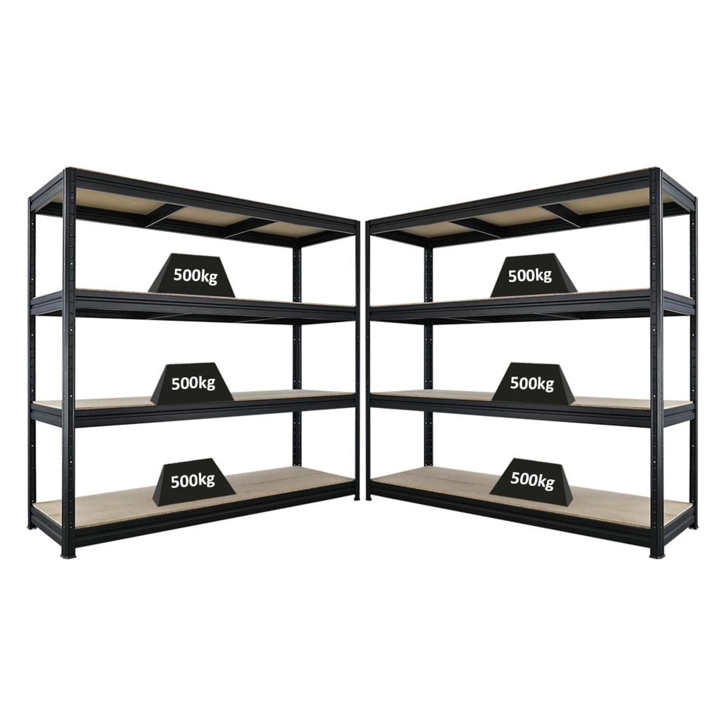 PROREGAL Mega Deal 2x Schwerlastregal Dino HxBxT 180x200x60cm 4 Spanplatten günstig online kaufen